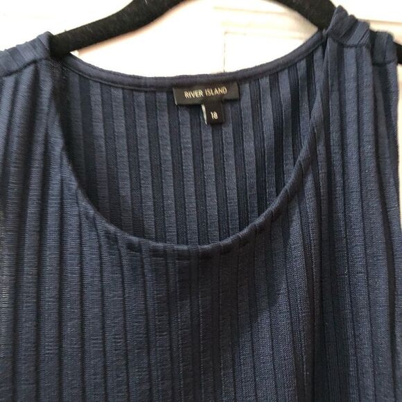 River Island Navy Blue Ribbed Tank Dress - Picture 2 of 9